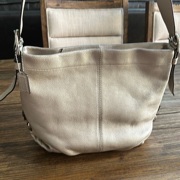 Coach purse, M1181-F15064, silver, pebbled leather - Picture 1 of 16